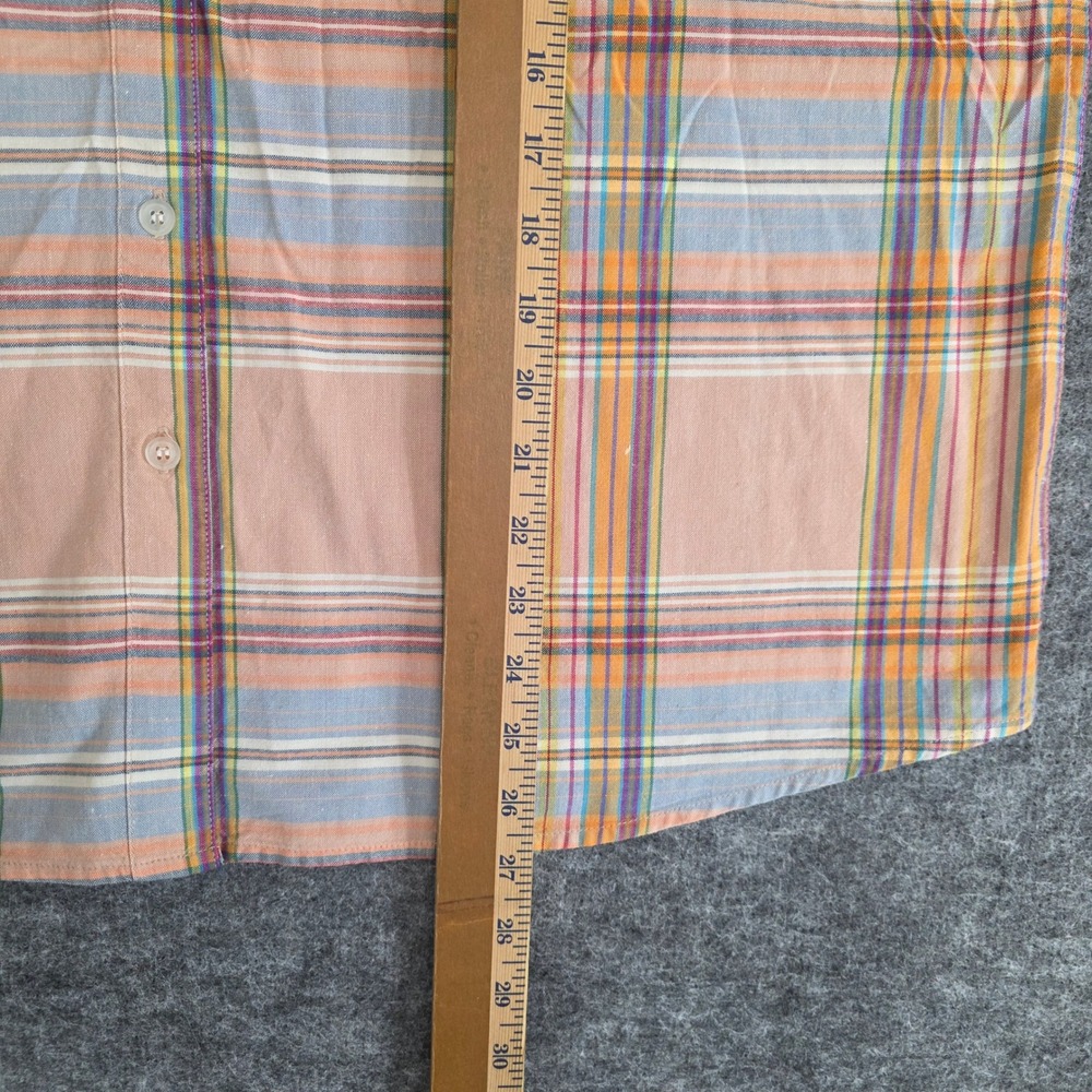 Panhandle Slim Shirt Womens XL‎ Orange Peach Plaid Button Down Western Casual - Picture 7 of 9
